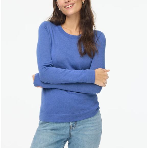 J.Crew Cotton Teddie Sweater WMNS XS Blue Crew Neck Long Sleeve Regular Fit Knit - Picture 1 of 6